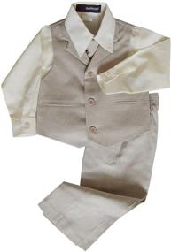 img 2 attached to Gino Giovanni Boys Linen Blend Suit Vest Dresswear Set for Summer