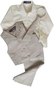 img 1 attached to Gino Giovanni Boys Linen Blend Suit Vest Dresswear Set for Summer