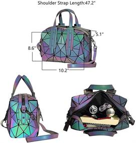 img 1 attached to 👜 Luminous Reflective Geometric Crossbody Messenger Handbags & Wallets for Women