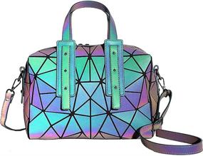 img 4 attached to 👜 Luminous Reflective Geometric Crossbody Messenger Handbags & Wallets for Women