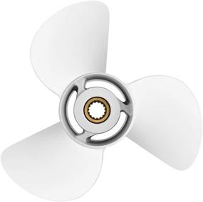 img 2 attached to 🚤 Qiclear Marine 13 1/4 x 17-K , 6E5-45945-01-EL Upgrade Aluminum Outboard Propeller for Yamaha Engines 60HP-130HP, 15 Tooth, RH - High Performance, Perfect Fit