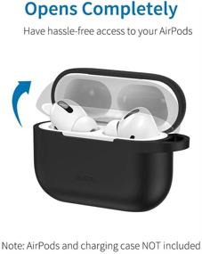 img 2 attached to Силиконовый чехол ESR с карабином для AirPods Pro - видимый передний светодиод, амортизация ударов, тонкий и мягкий - черный.