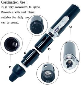 img 2 attached to 🔥 Premium Long Torch Lighter: Portable Metal Detachable Inflatable Jet Lighter - Black