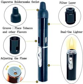 img 1 attached to 🔥 Premium Long Torch Lighter: Portable Metal Detachable Inflatable Jet Lighter - Black