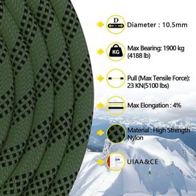 img 1 attached to 🧗 AOLEBA 10.5mm Static Climbing Rope - 10M (32ft), 20M (64ft), 30M (96ft) - Outdoor Rock Climbing Rope for Ice Climbing, Escape, Fire Rescue, and Parachute Activities