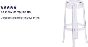 img 1 attached to Transparent Barstool: Enjoy Elevated Comfort with Flash Furniture's 29.75'' High Seat