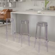 transparent barstool: enjoy elevated comfort with flash furniture's 29.75'' high seat logo