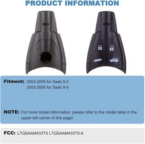 img 3 attached to 🔑 ECCPP 1X Бесключевой пульт управления автомобилем Saab 9-3 (2003-2009) & 9-5 (2003-2006) - Замена корпуса ключа ДУ LTQSAAM433TX совместимый