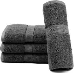 img 1 attached to 🛁 Discover the Unmatched Luxury of Premium Bamboo Cotton Bath Towels - Natural, Ultra Absorbent and Eco-Friendly 30" X 52" (Grey)