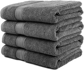 img 2 attached to 🛁 Discover the Unmatched Luxury of Premium Bamboo Cotton Bath Towels - Natural, Ultra Absorbent and Eco-Friendly 30" X 52" (Grey)