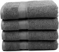 🛁 discover the unmatched luxury of premium bamboo cotton bath towels - natural, ultra absorbent and eco-friendly 30" x 52" (grey) logo