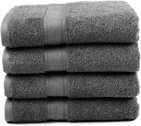 img 3 attached to 🛁 Discover the Unmatched Luxury of Premium Bamboo Cotton Bath Towels - Natural, Ultra Absorbent and Eco-Friendly 30" X 52" (Grey)