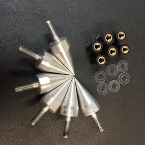 img 2 attached to 🏍️ Enhance Your Motorcycle's Look with HTTMT MT218-002A Universal Silver Motorcycle Spike Bolts: Windscreen, Fairings, and License Plate Compatible!