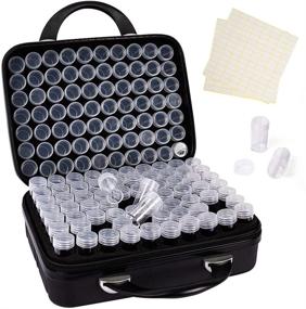 img 4 attached to 💎 N&T NIETING Diamond Painting Storage Containers: 140-Slot Black Bead Storage Box with Label Stickers - Portable Diamond Painting Accessories Kit for DIY Art Crafts