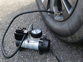img 1 attached to 🔧 TIREWELL 12V Tire Inflator: Direct Drive Metal Pump 100PSI, Portable Air Compressor with Battery Clamp - Efficient and Handy Solution for Tire Inflation