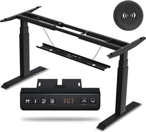 img 4 attached to 🖥️ HAIAOJIA Electric Stand up Desk Frame Workstation with Dual Motors, Ergonomic Height Adjustable Base - Memory Controller Included (Frame Only)