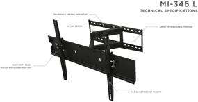 img 1 attached to Full Motion TV Wall Mount by Mount-It! - Center & Corner Installation, Tilt, Extend, Articulating TV Wall Bracket - Fits up to 65 Inch TVs - MI-346L