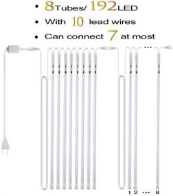 img 3 attached to Падающий дождь метеоритов огни: 8 трубок, 192 светодиода, замерзающие падающие снежные рождественские огни для наружного украшения ёлкой на Рождество свадебной вечеринки