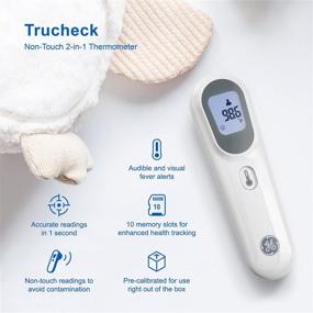 img 2 attached to 🌡️ GE Trucheck Digital Thermometer: Non-Contact 2-in-1 Infrared Scanner for Accurate Contactless Temperature Check – Ideal for Adults and Kids, 1-Button Operation & Fever Alert Included