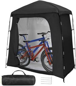 img 4 attached to 🚲 VASALAID Bike Storage Shed Tent: Durable, Portable and Foldable Black Bike Cover Tent for Easy Outdoor Tools Storage