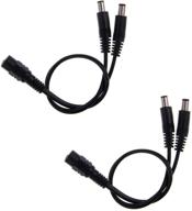 💡 bronagrand 2pcs dc power adapter splitter cable - 1 female to 2 male 5.1mm x 2.1mm - ideal for cctv security cameras and led strip lights logo