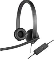 🎧 logitech h570e usb wired headset - black | stereo headphones with noise-cancelling mic, in-line controls, mute button | indicator led | compatible with pc/mac/laptop logo