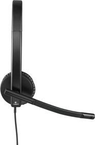 img 1 attached to 🎧 Logitech H570e USB Wired Headset - Black | Stereo Headphones with Noise-Cancelling Mic, In-Line Controls, Mute Button | Indicator LED | Compatible with PC/Mac/Laptop