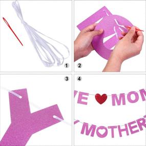 img 1 attached to 🎉 Blulu Happy Mother's Day Banner and We Love Mom Garland: Perfect Mother's Day Decorations Photo Prop and Booth Backdrop (Style A)