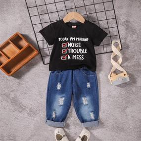 img 3 attached to 👕 Adorable Printed T Shirt Clothes for Boys' Toddlers - A Must-Have in their Clothing Collection