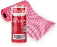 🧺 xfasten washable and reusable cleaning cloths, 11.8" x 7.87", pink (60 sheets) lint and streak free disposable kitchen towels, eco-friendly reusable paper towels logo