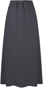 img 2 attached to Ylingjun Women's Winter Skirt - Long Flared Jersey Skirt with Warm Fleece Lining and Elastic Waist