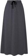 ylingjun women's winter skirt - long flared jersey skirt with warm fleece lining and elastic waist logo