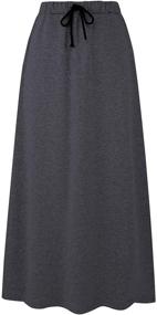 img 3 attached to Ylingjun Women's Winter Skirt - Long Flared Jersey Skirt with Warm Fleece Lining and Elastic Waist