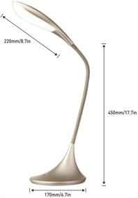 img 3 attached to 🔆 Swing Arm LED Desk Lamp: Gold Dimmable Touch Control Light for Craft, Reading, and More - Eye-Care Adjustable Table Lamp for Living Room, Office, Bedrooms, Nightstand, and Study - Portable & Great Father's Day Gift