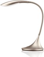 🔆 swing arm led desk lamp: gold dimmable touch control light for craft, reading, and more - eye-care adjustable table lamp for living room, office, bedrooms, nightstand, and study - portable & great father's day gift logo