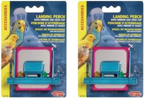 img 2 attached to 🐦 Enhance Your Pet Bird’s Habitat with Living World 2 Pack of Landing Perch Feeders – Featuring Mirrors and Beads