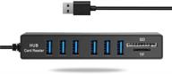 usb 2.0 hub with sd card reader and 6-port usb 2.0 hub for pc laptop and other devices - high-speed data transfer up to 480mbps logo