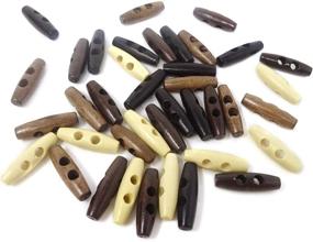 img 4 attached to 🔘 Stylish and Durable: Honbay 40PCS 2 Holes Olive Shape Sewing Wood Toggle Buttons for Clothes