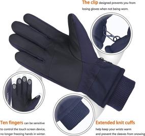 img 1 attached to ❄️ Winter Gloves Men Women - Touchscreen Thermal Gloves: Anti-Slip Waterproof, Cold Weather Warm Gloves for Running, Hiking, Skiing