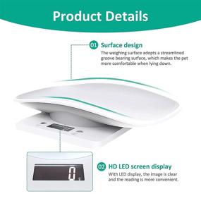 img 1 attached to 🐾 Versatile Digital Pet Scale with Tape Measure: Compact and LCD Electronic Weighing Scale for Small Animals and Kitchen Use