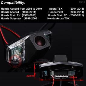 img 3 attached to 🚗 Улучшенная видимость: 170° видео камера заднего вида, интегрированная в номерной знак - Honda Accord / Acura TSX / Pilot / Civic / Odyssey.