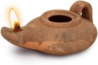 эродийская классическая глиняная масляная лампа с ручкой - реплика древнего артефакта для хануки и иудаистский/христианский подарок - включает сертификат подлинности логотип