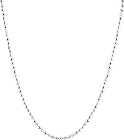 img 2 attached to 💎 S-Quisite Sterling Silver Bead Chain Necklace: Elegant Diamond Cut, Adjustable length (16-20 inch)