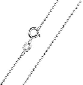 img 4 attached to 💎 S-Quisite Sterling Silver Bead Chain Necklace: Elegant Diamond Cut, Adjustable length (16-20 inch)