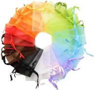 🎁 mixed color mooca organza gift bags with drawstring - 48pcs (1 3/4 x 2 inches) for elegant gifting logo