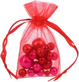 img 3 attached to 🎁 Mixed Color MOOCA Organza Gift Bags with Drawstring - 48Pcs (1 3/4 x 2 Inches) for Elegant Gifting