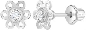 img 4 attached to 🌸 Charming Sterling Silver Flower Earrings: Perfect Jewelry for Toddler Girls