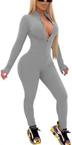 img 4 attached to XXTAXN Womens Bodycon Jumpsuit Rompers Women's Clothing in Jumpsuits, Rompers & Overalls