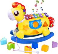 🎁 stotoy детские музыкальные игрушки: милый пони новорожденный игрушка для мальчиков 12-18 месяцев - подарки на рождество и день рождения с звуками, музыкой, светом, блоками - игрушки для малышей 1-3 года, мальчики и девочки логотип