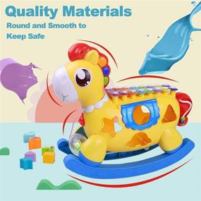 img 1 attached to 🎁 STOTOY Baby Musical Toys: Cute Pony Newborn Toy for 12-18 Months Old Boys – Christmas Birthday Gifts with Sounds, Music, Light, Blocks – Toddler Toys for 1-3 Year Old Boys & Girls